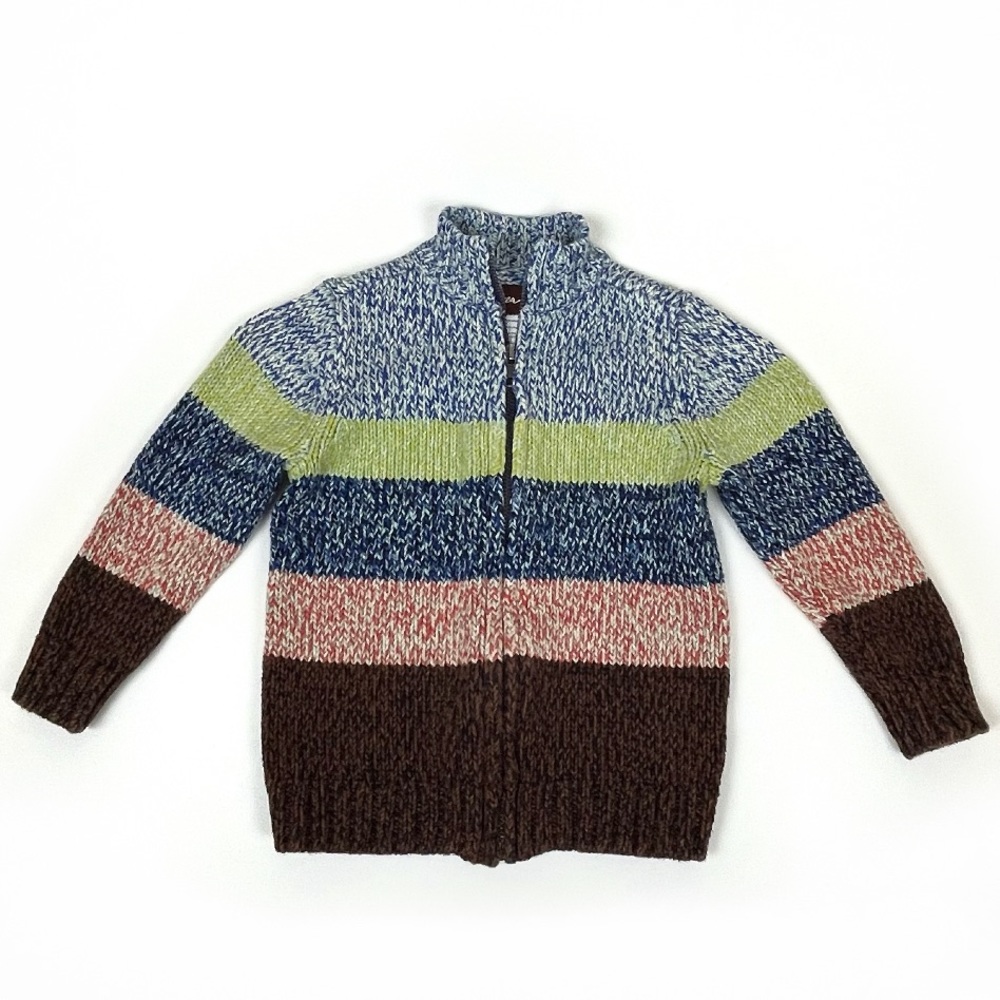 Tea Collection Multicolored Striped Sweater Cardigan Toddler Size XS (2-3) - Picture 8 of 8